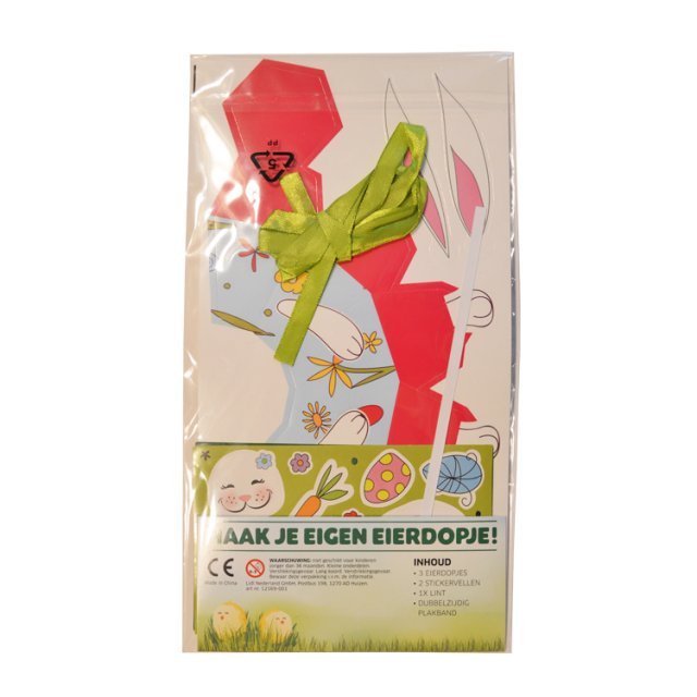 Paas Knutselset Eierdopjes Maken , 10 x 8 cm groot uit karton & stickers in diverse kleuren. Geschikt vanaf 3+.
