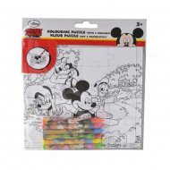 Kleurpuzzel Mickey Mouse met 6 waskrijtjes