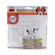 Kleurpuzzel Minnie Mouse met 6 waskrijtjes