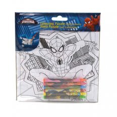 Kleurpuzzel Spiderman met 6 waskrijtjes