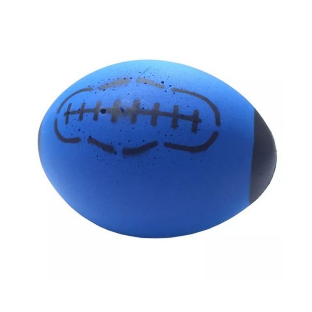 Rugbybal Foam - Softbal Rugby, 24 x 18 cm groot uit foam in de kleur blauw. Geschikt vanaf 3+.