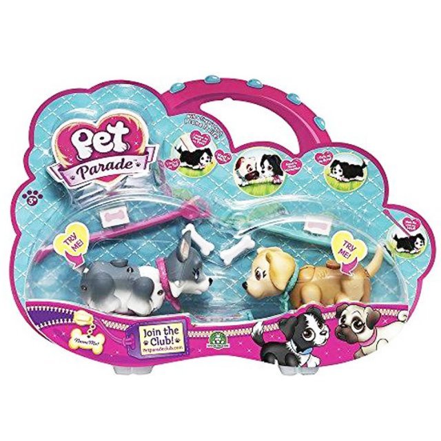 Pet Parade - Honden 2-Pack, 10 cm groot uit kunststof in de kleur ass.. Geschikt vanaf 3+.