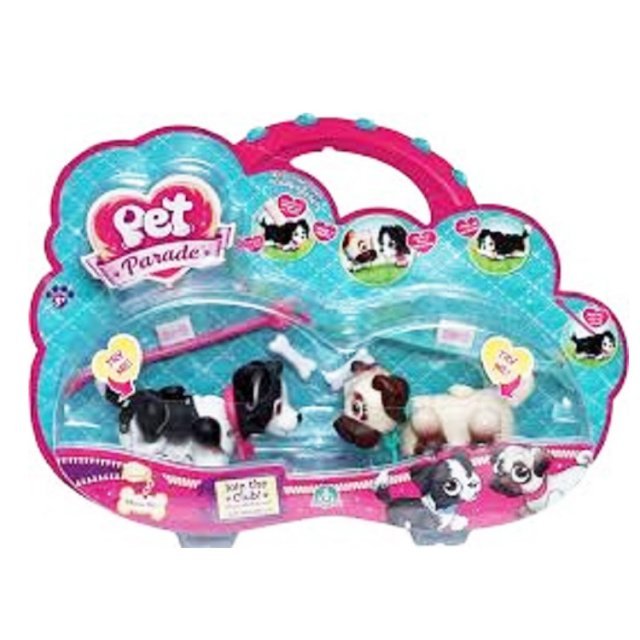 Pet Parade - Honden 2-Pack, 10 cm groot uit kunststof in de kleur ass.. Geschikt vanaf 3+.