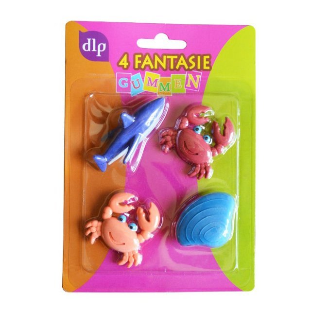 Gum Set Zeedieren , 4...6 cm groot uit gum in de kleur ass.. Geschikt vanaf 3+.