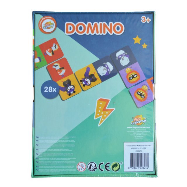 Domino Spel - Superhelden 28-dlg. , 5,5x9,5 cm groot uit stevig karton in de kleur ass.. Geschikt vanaf 3+.