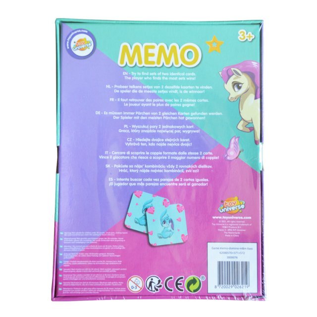 Memo Spel - Prinses Fantasie 48-dlg. , 7 x 7 cm groot uit stevig karton in de kleur ass.. Geschikt vanaf 3+.