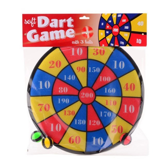 Dartsbord met Velcro Ballen - 36 cm , 36 cm groot uit kunststof in de kleur ass.. Geschikt vanaf 3+.