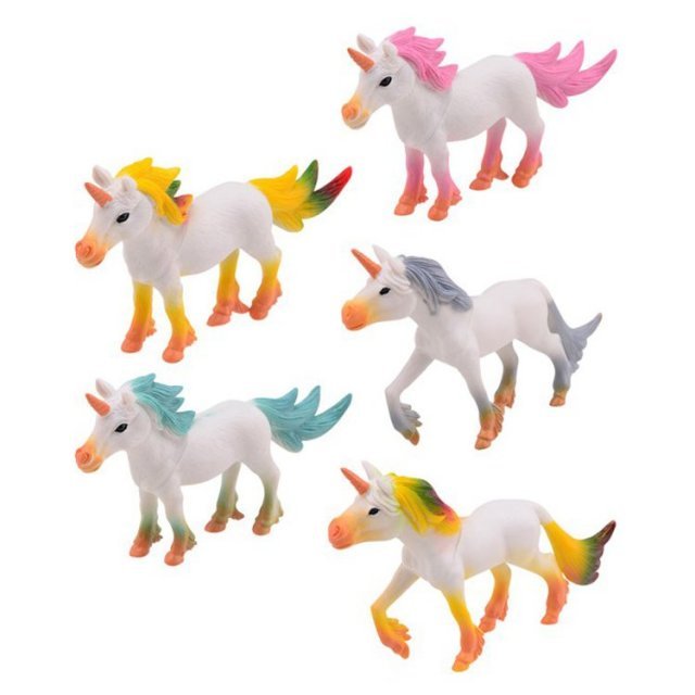 Eenhoorn Paard 17 cm 5 ass , 13 cm groot uit kunststof in de kleur ass.. Geschikt vanaf 3+.