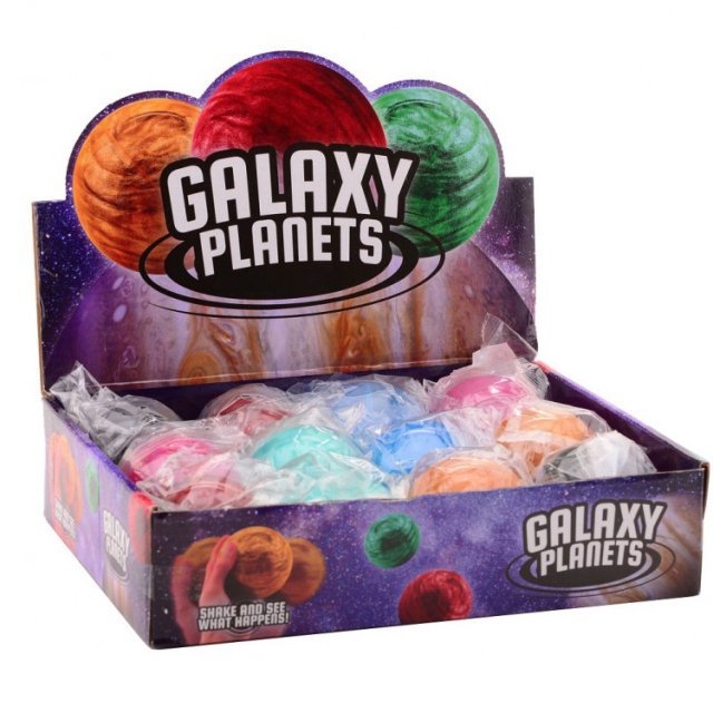 Glitterbal Galaxy, 6,5 cm groot in een kleur ass.. Geschikt vanaf 3+.
