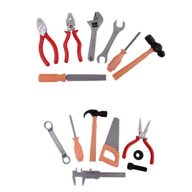 Gereedschap Speelset 7-delig, 12 à 15 cm groot uit kunststof in de kleur ass.. Geschikt vanaf 3+.