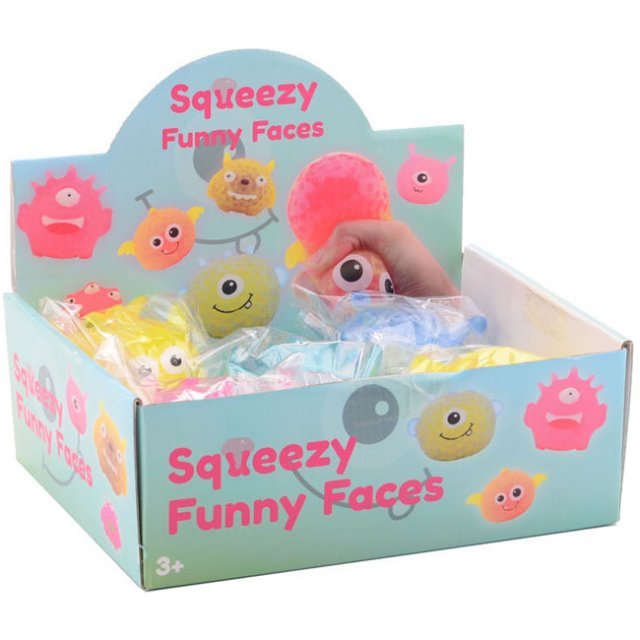 Squeeze Bal Monster, 8 cm groot uit silicone in diverse kleuren. Geschikt vanaf 3+.