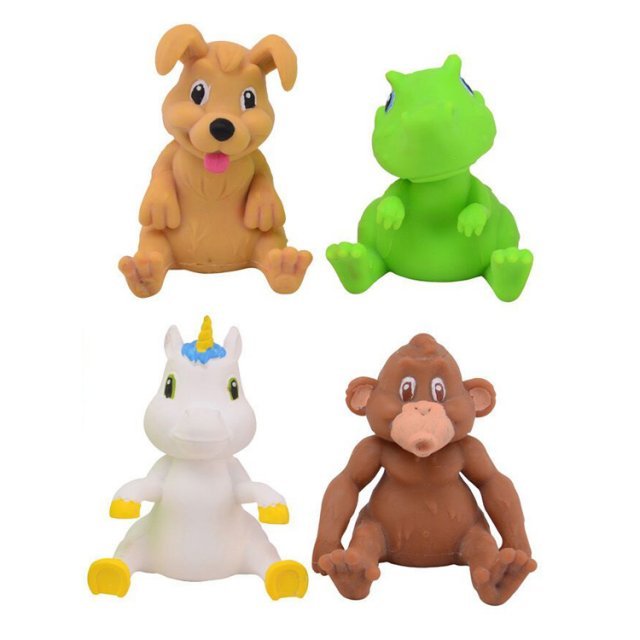 Squeeze - Stretchy Dieren, 10 x 6 cm groot uit rubber-zand in de kleur ass.. Geschikt vanaf 3+.