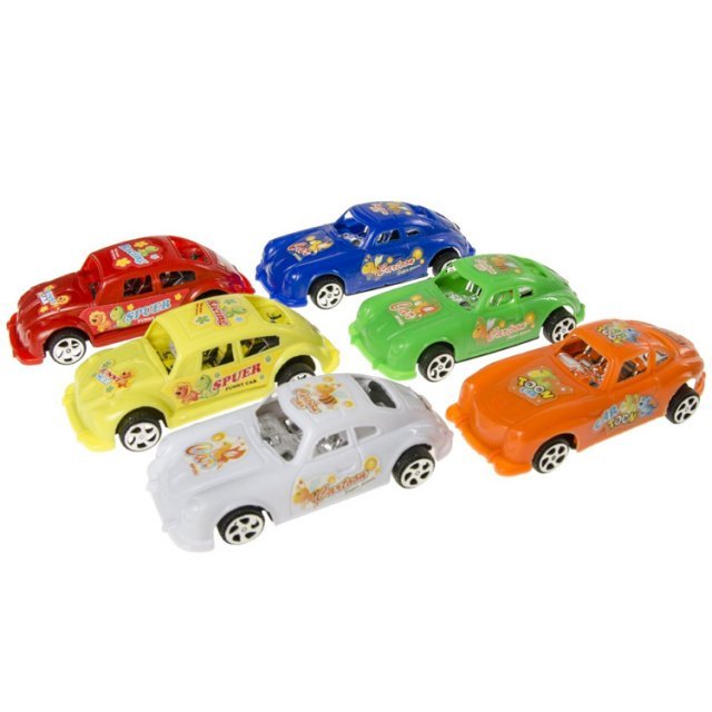 Auto in Flashy Kleuren , 10 x 4,5 cm groot uit kunststof in diverse kleuren. Geschikt vanaf 3+.