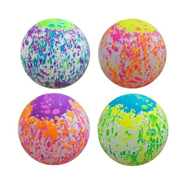 Bal Verfspatten Voetbal, 22 cm groot uit rubber in diverse kleuren. Geschikt vanaf 3+.