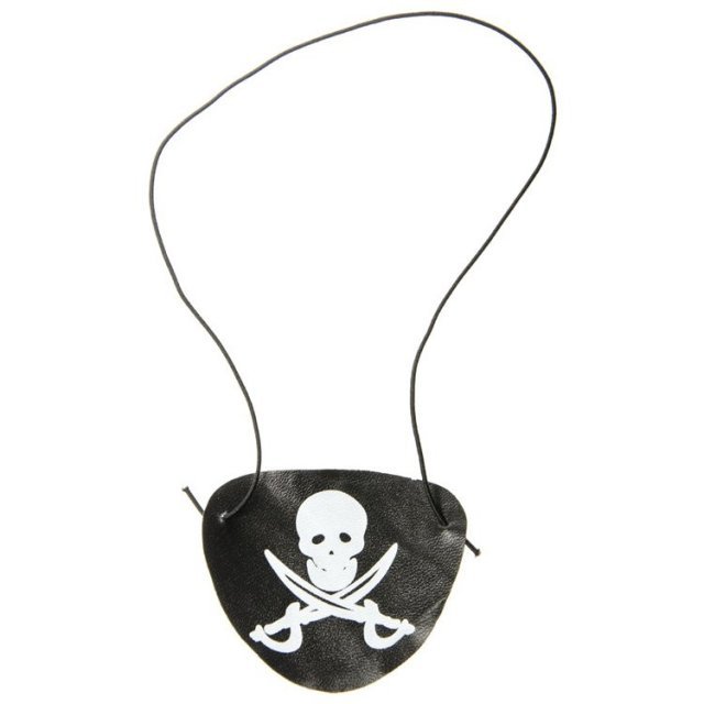 Ooglap Piraat, 8 x6 cm groot uit kunststof in de kleur zwart. Geschikt vanaf 3+.