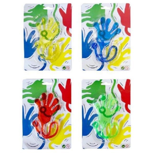 Plakhand Groot , 10 x 7,5 cm groot uit sticky in de kleur ass.. Geschikt vanaf 3+.