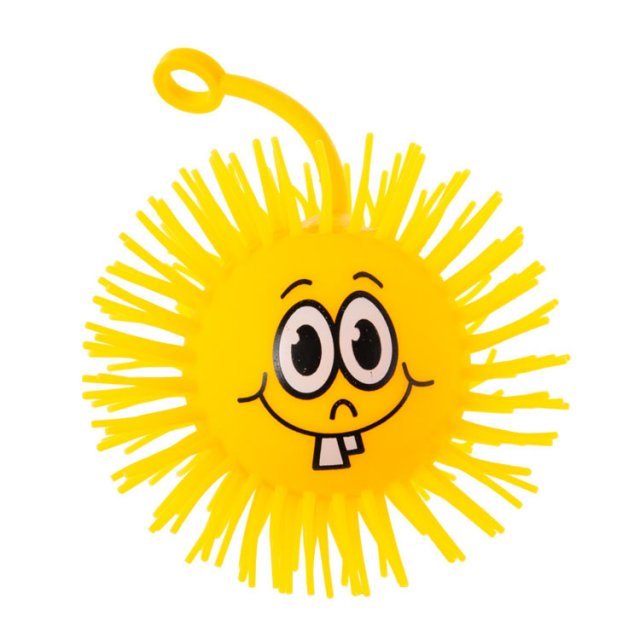 Fluffy Bal Gezicht Geel 10cm - Ruim aanbod aan uitdeelcadeautjes voor schoolfeest of verjaardag! Fluffy Bal Gezicht, 10 cm groot uit kunststof in de kleur geel. Geschikt vanaf 3+.