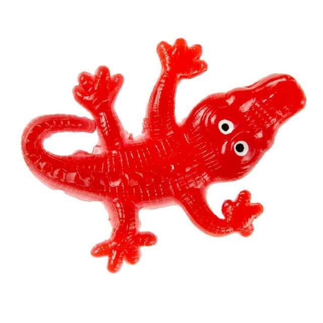 Sticky Monsters, 6 - 12 cm groot uit sticky rubber in de kleur ass.. Geschikt vanaf 3+.