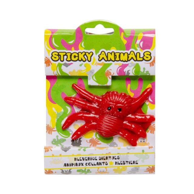Sticky Monsters, 6 - 12 cm groot uit sticky rubber in de kleur ass.. Geschikt vanaf 3+.