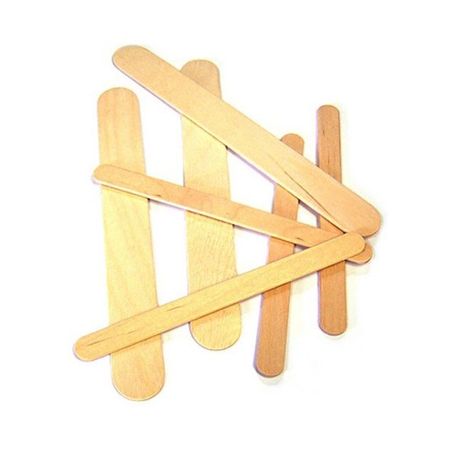 1000 Houten Ijsstokjes, 114 x 10 mm groot uit hout in de kleur blanco. Geschikt vanaf 3+.
