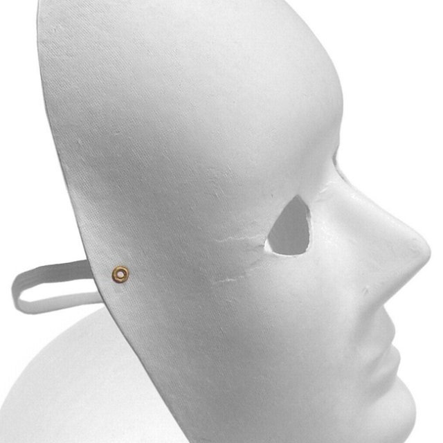 Masker om te decoreren, 22 x 16 cm groot en gemaakt uit papiervezel in de kleur wit. Geschikt vanaf 3+.
