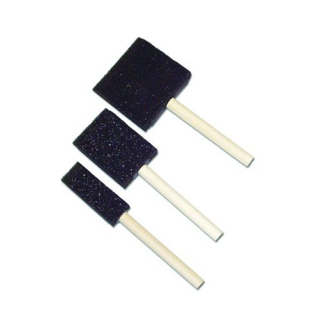 Verf Penseel Foam Zwart 4-delig , 2.5 - 10 cm groot uit hout + foam in de kleur zwart. Geschikt vanaf 3+.