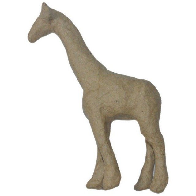 Giraf Papier-Maché, 15 x 10 cm groot uit papier-maché in de kleur bruin. Geschikt vanaf 3+.