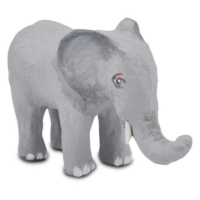 Olifant Papier-Maché, 10 x 9 cm groot uit papier-maché in de kleur bruin. Geschikt vanaf 3+.