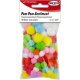 Gekleurde pompons 100 stuks , van 7 mm tot 20 mm groot  in diverse kleuren. Geschikt vanaf 3+.
