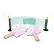 Tafeltennisset Eenhoorn Pingpong Set , 19 x 12 cm groot uit hout & kunststof in de kleur wit & rose. Geschikt vanaf 4+.
