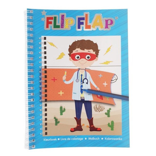 Flip Flap Kleurboek Jongens , 20 x 15 cm groot uit papier in de kleur wit. Geschikt vanaf 3+.