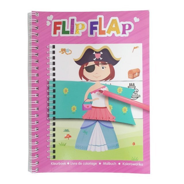 Flip Flap Kleurboek Meisjes , 20 x 15 cm groot uit papier in de kleur wit. Geschikt vanaf 3+.
