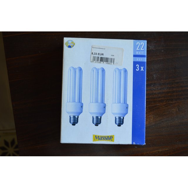 Massive Spaarlamp 3x22W E27 Warm Wit.