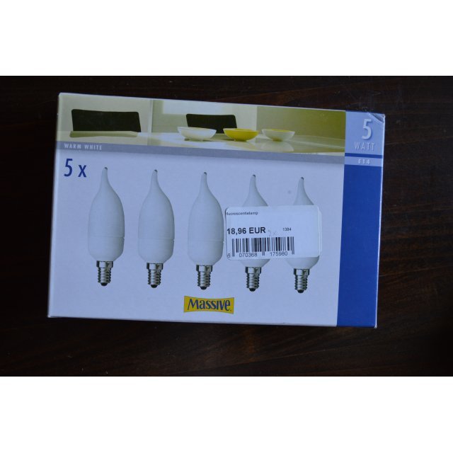 Massive Spaarlamp Kaars 5W E14 Warm Wit 5-Pack .