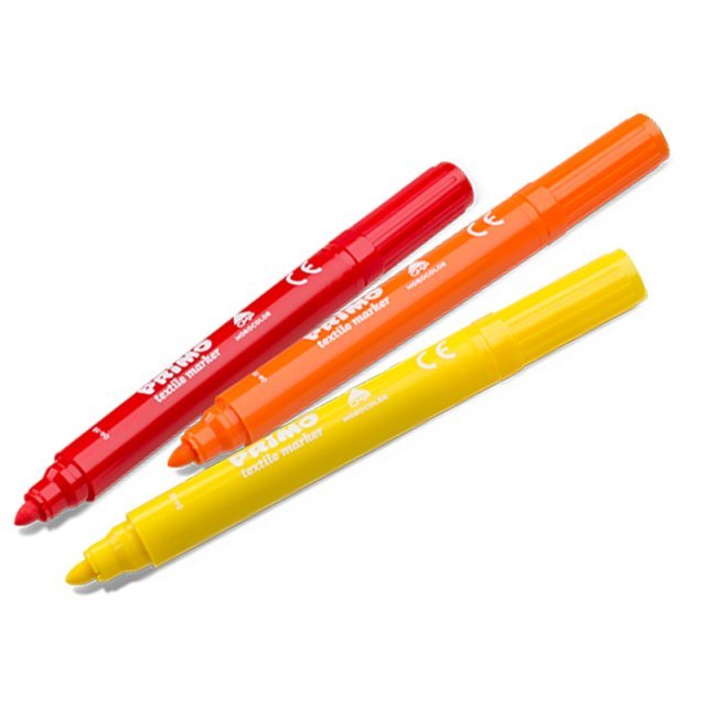 Textielstiften 8-delig 4,1 mm. , 13 x 1,3 cm groot in diverse kleuren. Geschikt vanaf 3+.