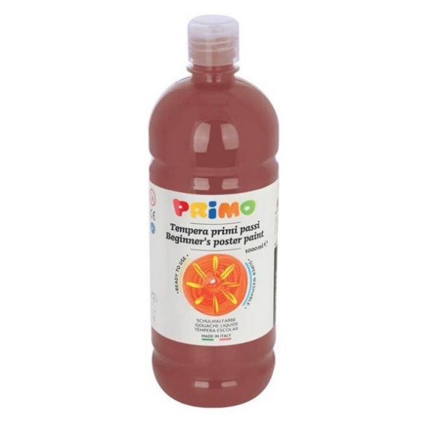 bruine PRIMO plakkaatverf 1 liter schoolverf