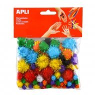 Set Pompons Glitter - 78 Stuks