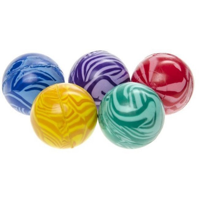 Stuiterbal - Springbal MARMER, 43 mm groot uit rubber in een kleuren mix. Geschikt vanaf 3+.