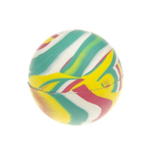 Stuiterbal - Springbal, 54 mm groot uit rubber in een kleuren mix. Geschikt vanaf 3+.