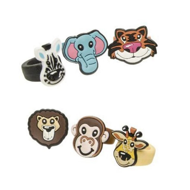 Ring Foam Wilde Dieren , 2,5 x 3 cm groot uit kunststof in de kleur ass.. Geschikt vanaf 3+.