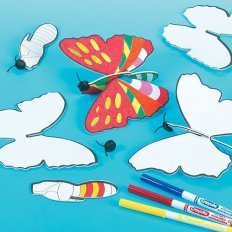 Kleur uw Vlinder Vliegtuig in - Set van 6 stuks