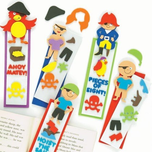 Piraten Boekenwijzer Knutsel Set - Set van 4 stuks Piraten Boekenwijzer Knutsel Set - Set van 4 stuks