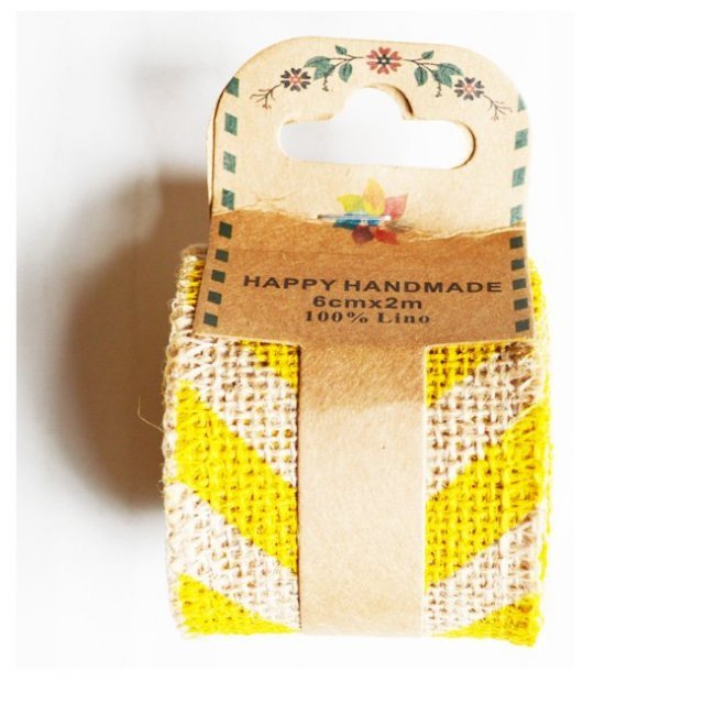 Jute Lint Geel Gestreept