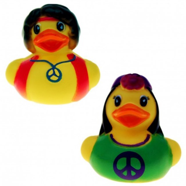 Badeend Hippie 5 cm.