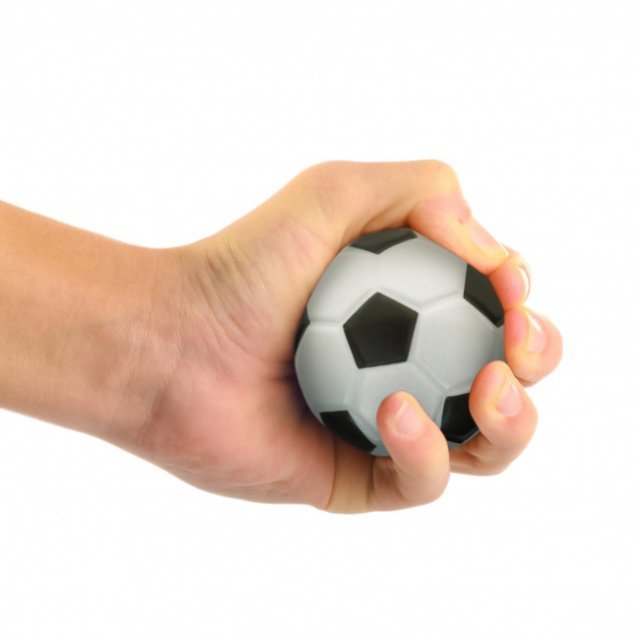 Bal Voetbal Design Stressbal 6 cm. , 6 cm groot uit kunststof in de kleur ass.. Geschikt vanaf 3+.