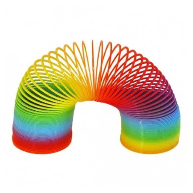 Spiraal Trapveer Regenboog, 4 x 4 cm groot uit kunststof in de kleur regenboog. Geschikt vanaf 3+.