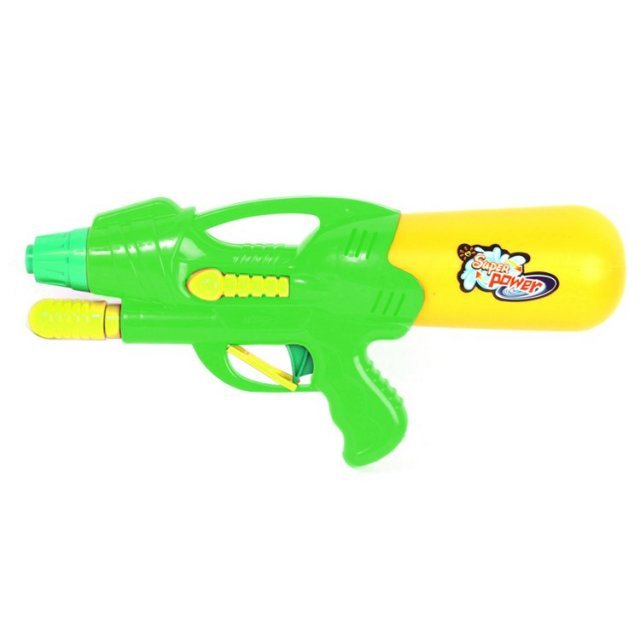 Waterpistool met pomp , 29 cm groot uit kunststof in diverse kleuren. Geschikt vanaf 3+.