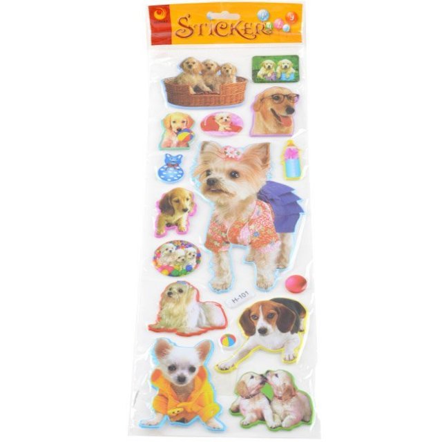 Reliëf Stickers Honden - 43 x 14 cm
