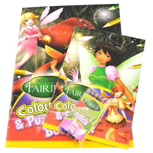 Set Kleur en Activiteiten Boek + 6 Kleurpotloden Fairies