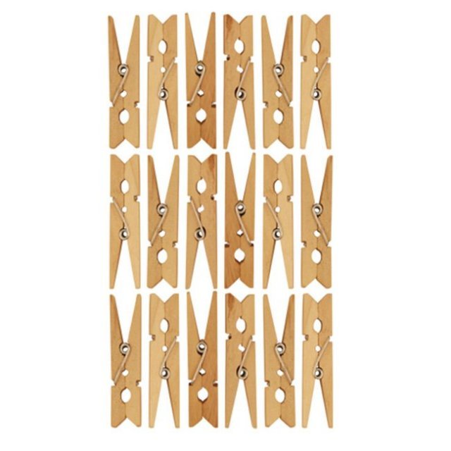 Wasknijper Blanco Hout 5 cm - 18 stuks